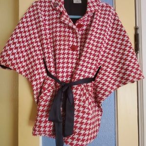 Red and white gingham coat